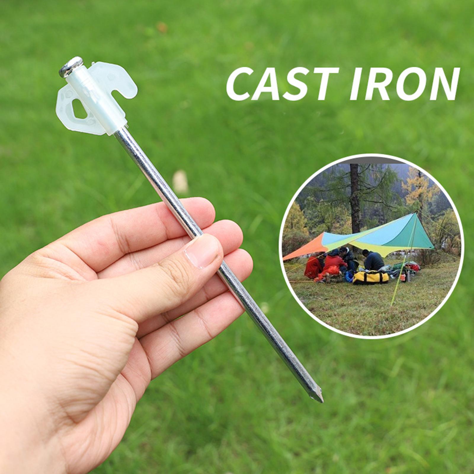 Cheap Goat Tents 21cm Portable Tent Pegs Iron Pipe Material Garden Stakes Heavy Camping Duty Tent Hammock Accessories Ground Nail Cord N3T7   